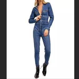 Free people Lennox  denim jumpsuit